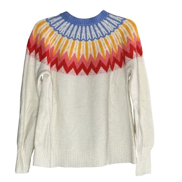 French Connection Essentials Ladies Sweater, Size-M , Color-Ivory/ multi - Picture 1 of 5